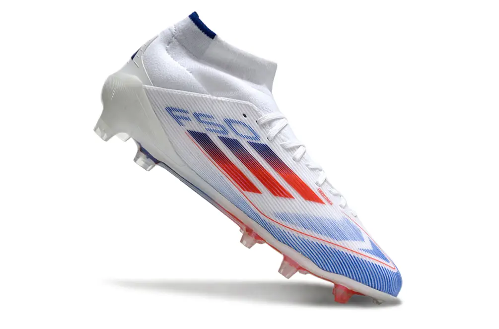 Adidas F50 Elite Mid FG - White/Blue Flame/Crimson Burst