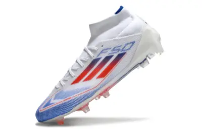 Adidas F50 Elite Mid FG - White/Blue Flame/Crimson Burst