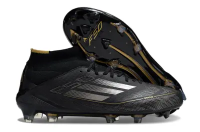Adidas F50 Elite Mid FG - Black/Gold Accent/Deep Black