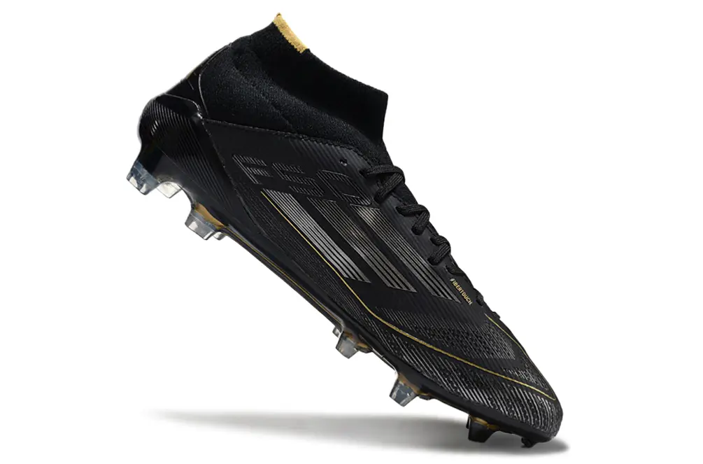 Adidas F50 Elite Mid FG - Black/Gold Accent/Deep Black