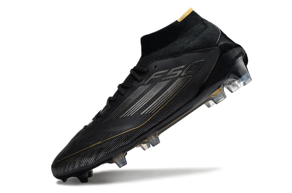 Adidas F50 Elite Mid FG - Black/Gold Accent/Deep Black