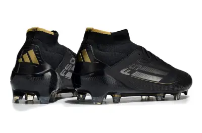 Adidas F50 Elite Mid FG - Black/Gold Accent/Deep Black