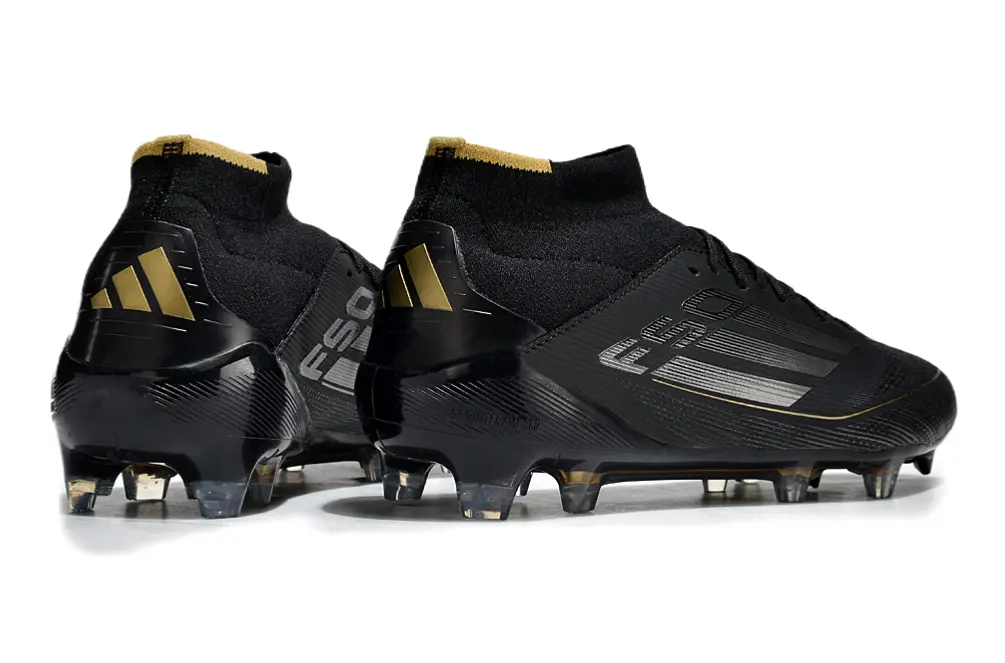 Adidas F50 Elite Mid FG - Black/Gold Accent/Deep Black