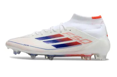 Adidas F50 Elite Mid FG - White/Electric Blue/Fiery Red