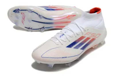 Adidas F50 Elite Mid FG - White/Electric Blue/Fiery Red