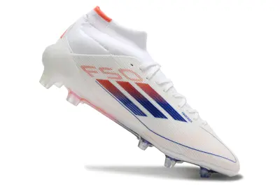 Adidas F50 Elite Mid FG - White/Electric Blue/Fiery Red
