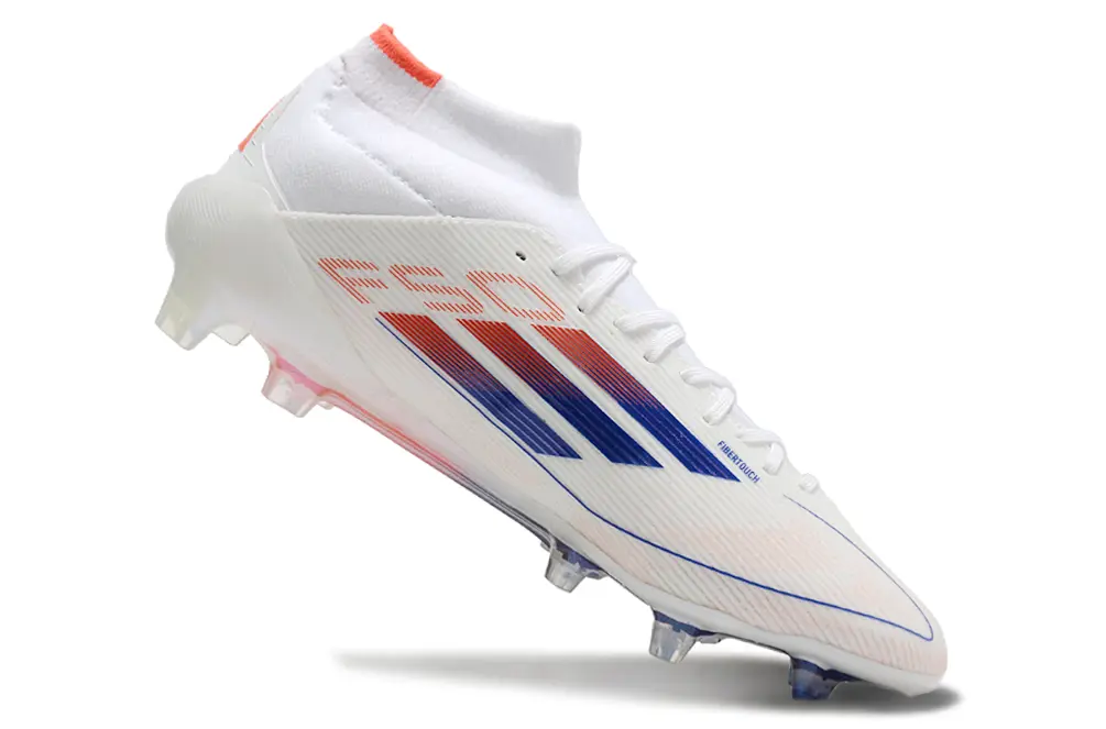 Adidas F50 Elite Mid FG - White/Electric Blue/Fiery Red