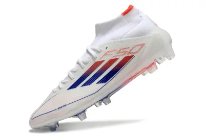 Adidas F50 Elite Mid FG - White/Electric Blue/Fiery Red