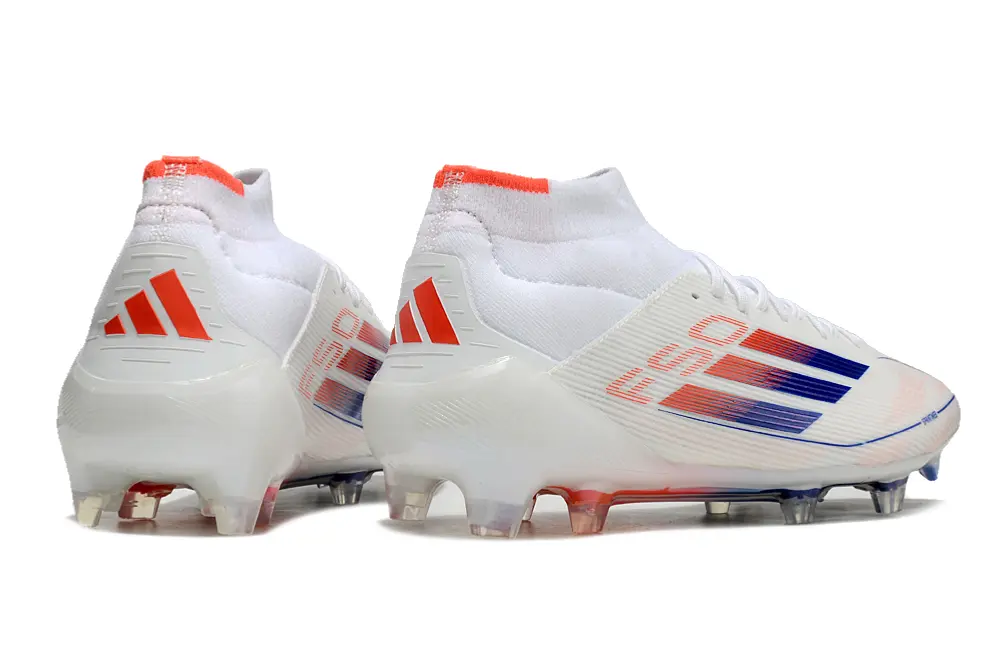 Adidas F50 Elite Mid FG - White/Electric Blue/Fiery Red
