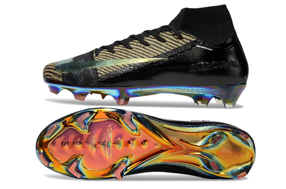 Nike Air Zoom Mercurial Superfly 10 Elite FG - Black/Iridescent Gold/Iridescent Purple