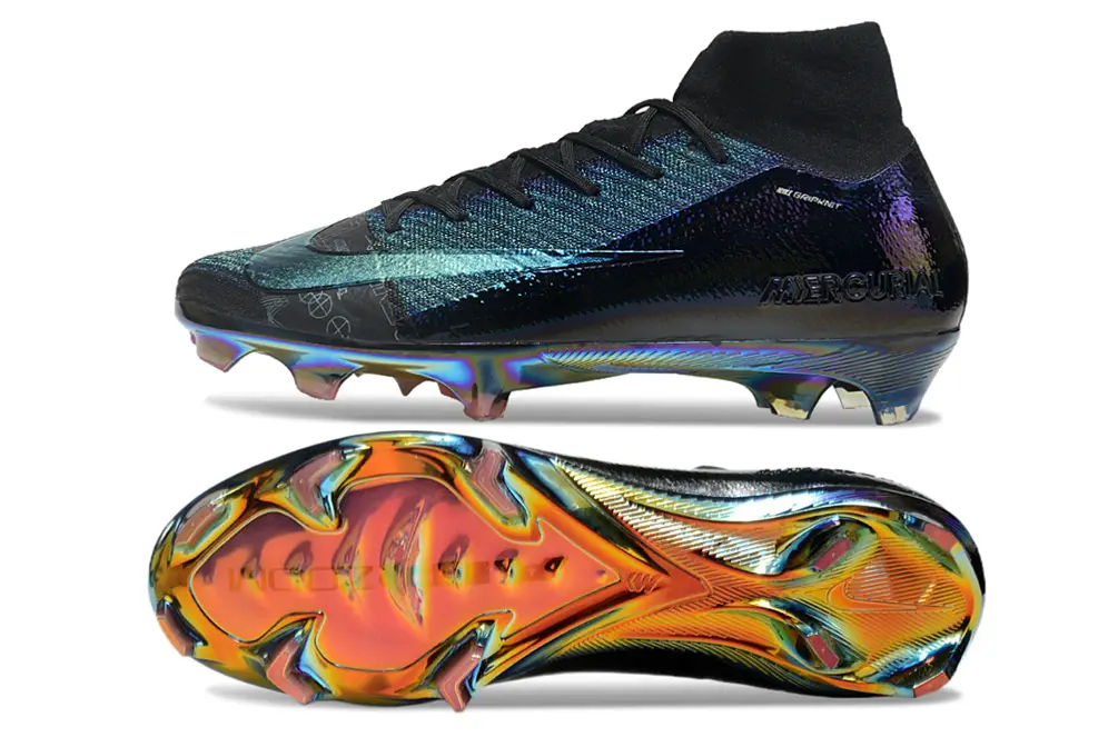Nike Air Zoom Mercurial Superfly 10 Elite FG - Black/Iridescent Blue/Iridescent Orange