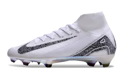 Nike Air Zoom Mercurial Superfly 10 Elite FG - White/Black Glitter/Sleek Silver