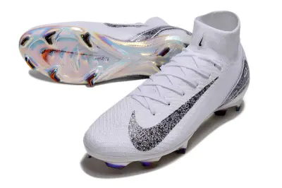 Nike Air Zoom Mercurial Superfly 10 Elite FG - White/Black Glitter/Sleek Silver