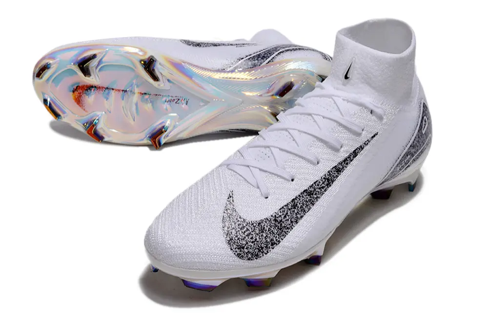 Nike Air Zoom Mercurial Superfly 10 Elite FG - White/Black Glitter/Sleek Silver