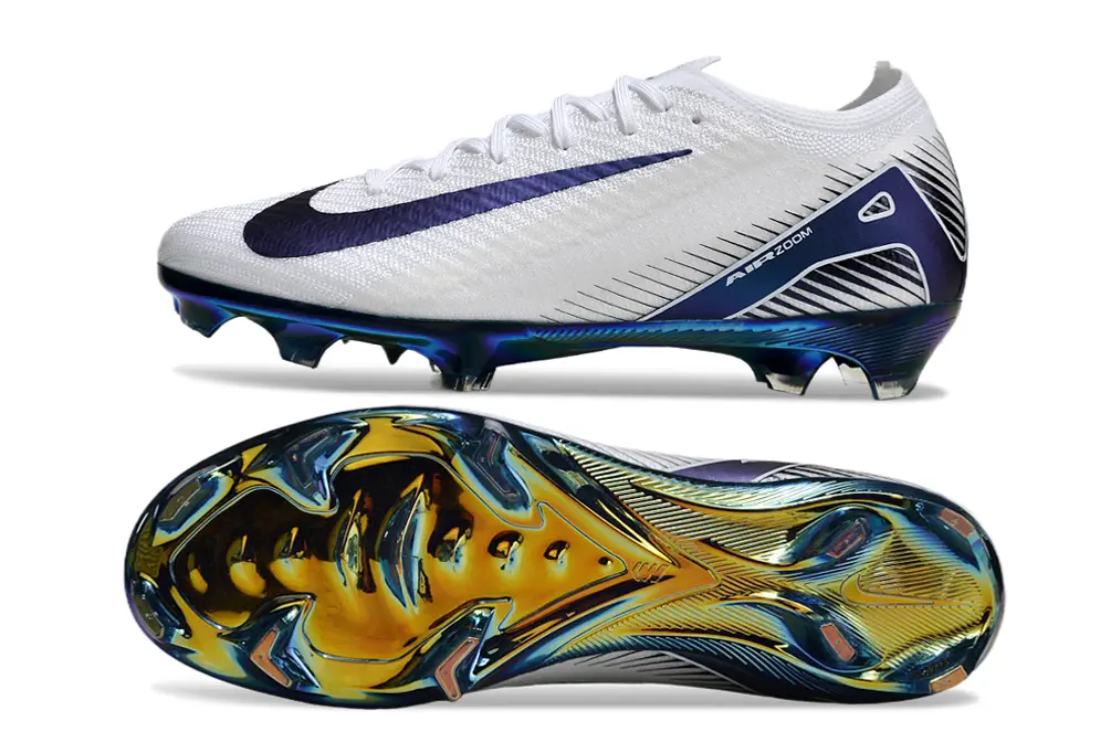 Nike Air Zoom Mercurial Vapor 16 Elite FG - White/Navy Blue/Golden Yellow