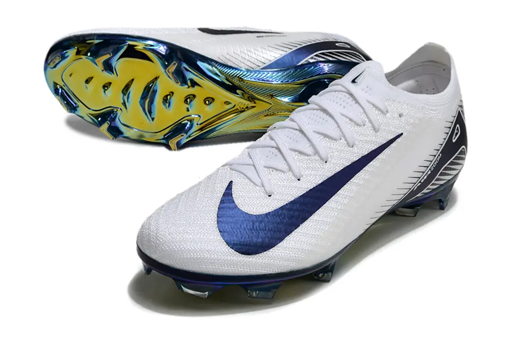 Nike Air Zoom Mercurial Vapor 16 Elite FG - White/Navy Blue/Golden Yellow