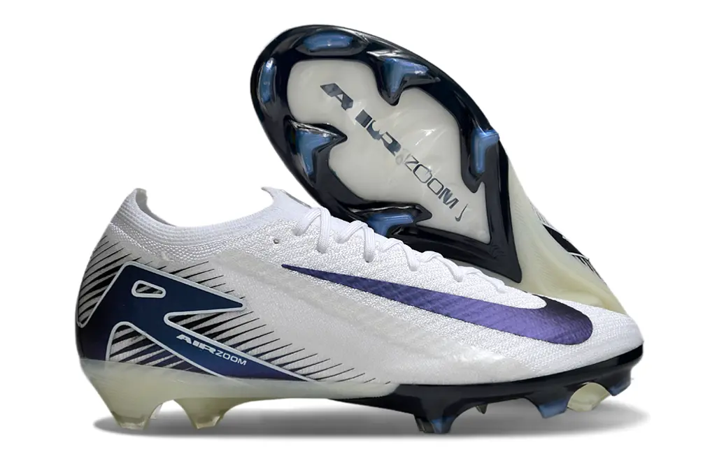 Nike Air Zoom Mercurial Vapor 16 Elite FG - White/Navy Blue/Light Blue