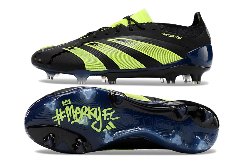 MerkyFC x Adidas Predator Elite FG - Black/Lime Burst/Night Sky