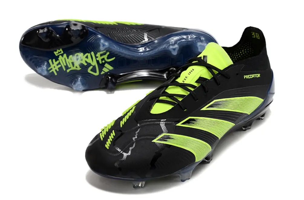 MerkyFC x Adidas Predator Elite FG - Black/Lime Burst/Night Sky
