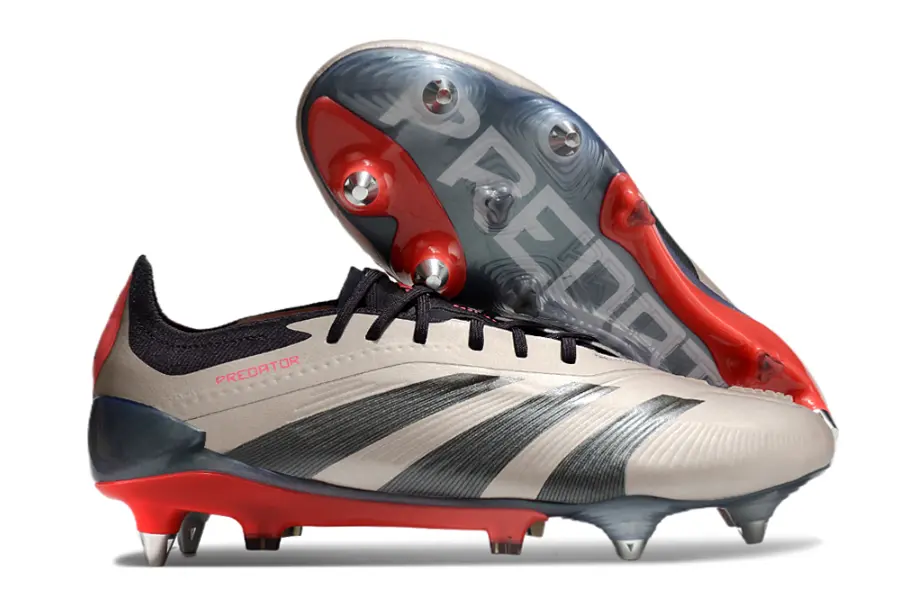Adidas Predator 24 Elite SG - Cream/Black/Crimson