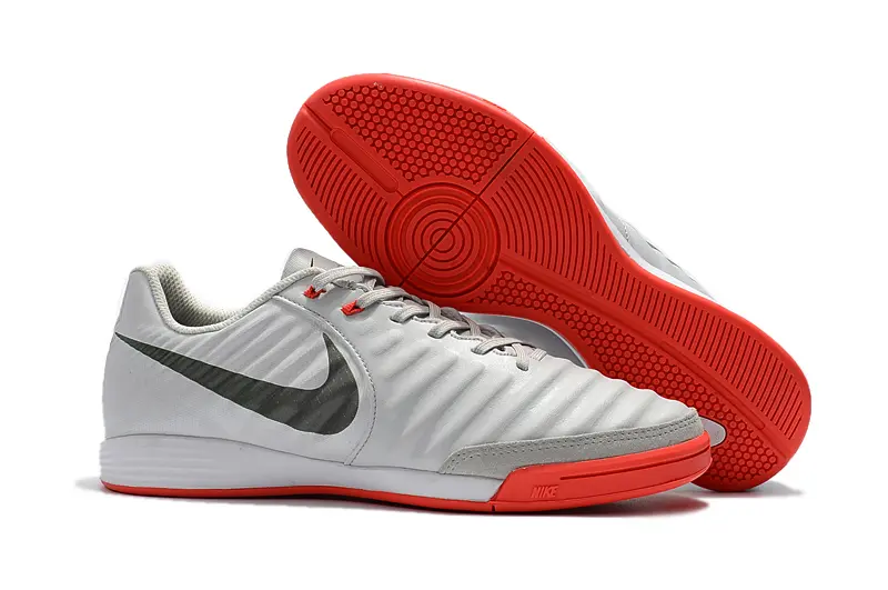 Nike Tiempo Ligera IV IC - Gray/Bright Red/Charcoal Green