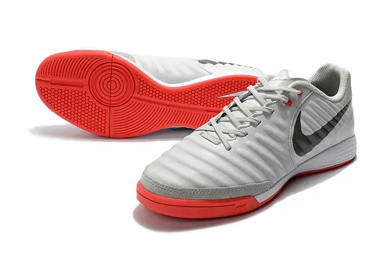Nike Tiempo Ligera IV IC - Gray/Bright Red/Charcoal Green