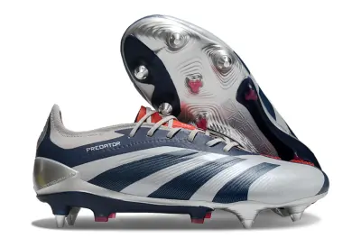 Adidas Predator 24 Elite SG - Navy/Metallic Silver/Crimson Red