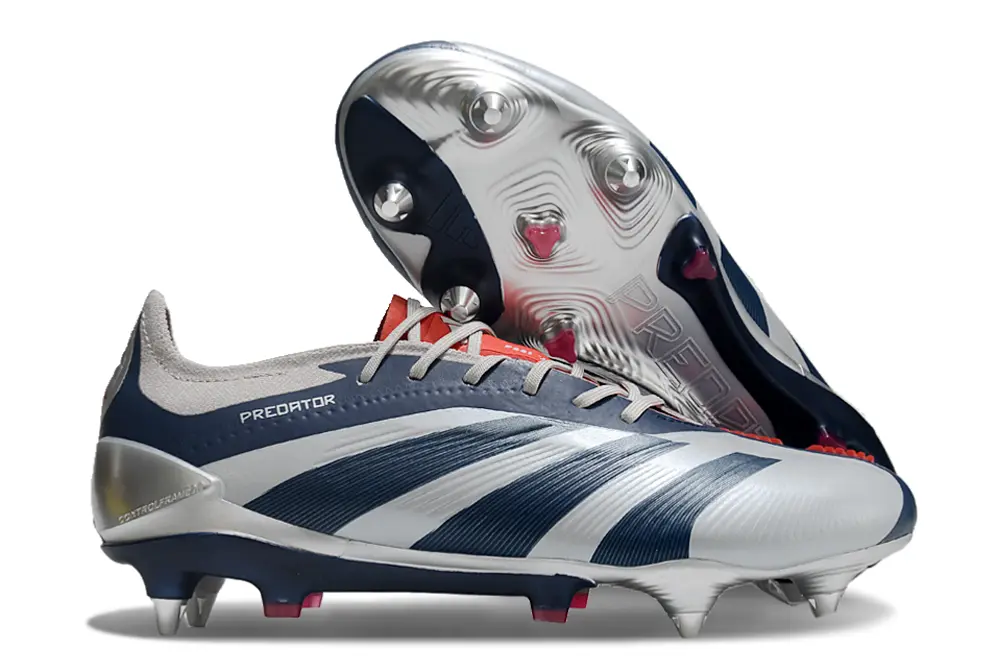 Adidas Predator 24 Elite SG - Navy/Metallic Silver/Crimson Red
