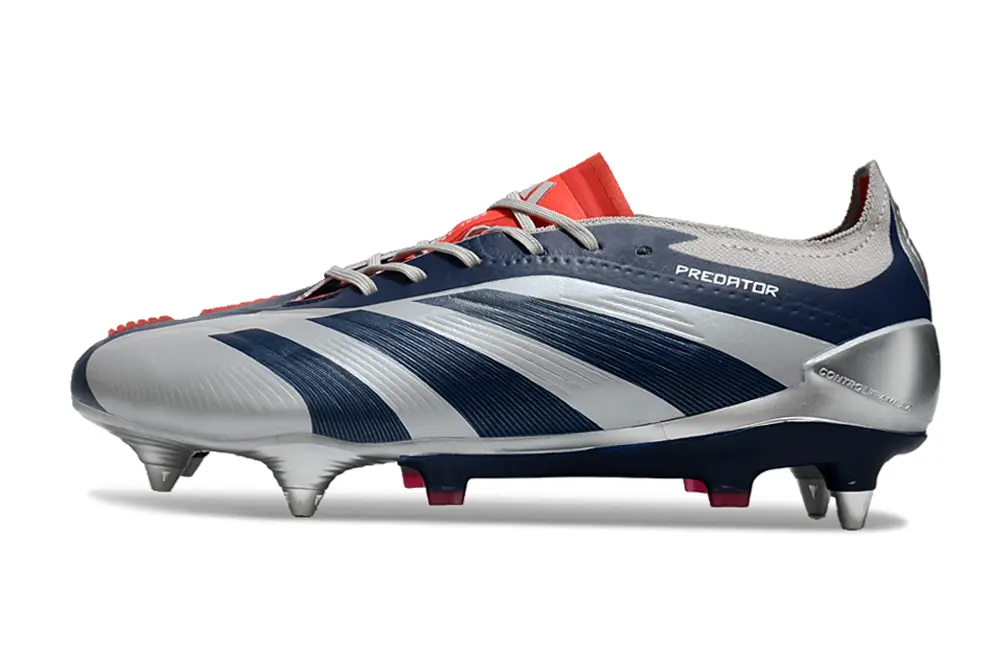 Adidas Predator 24 Elite SG - Navy/Metallic Silver/Crimson Red