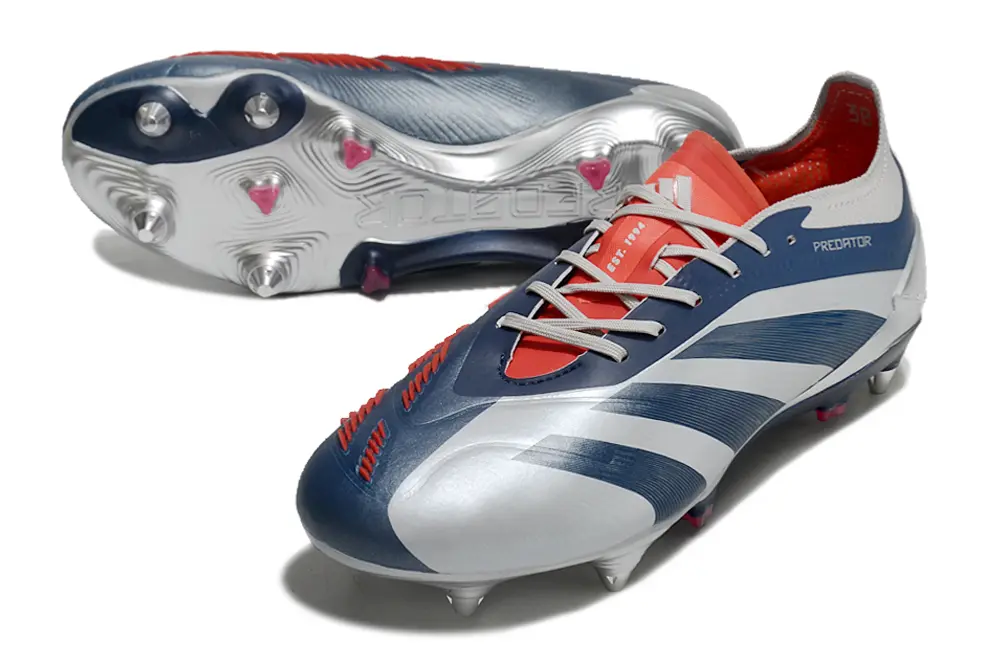 Adidas Predator 24 Elite SG - Navy/Metallic Silver/Crimson Red