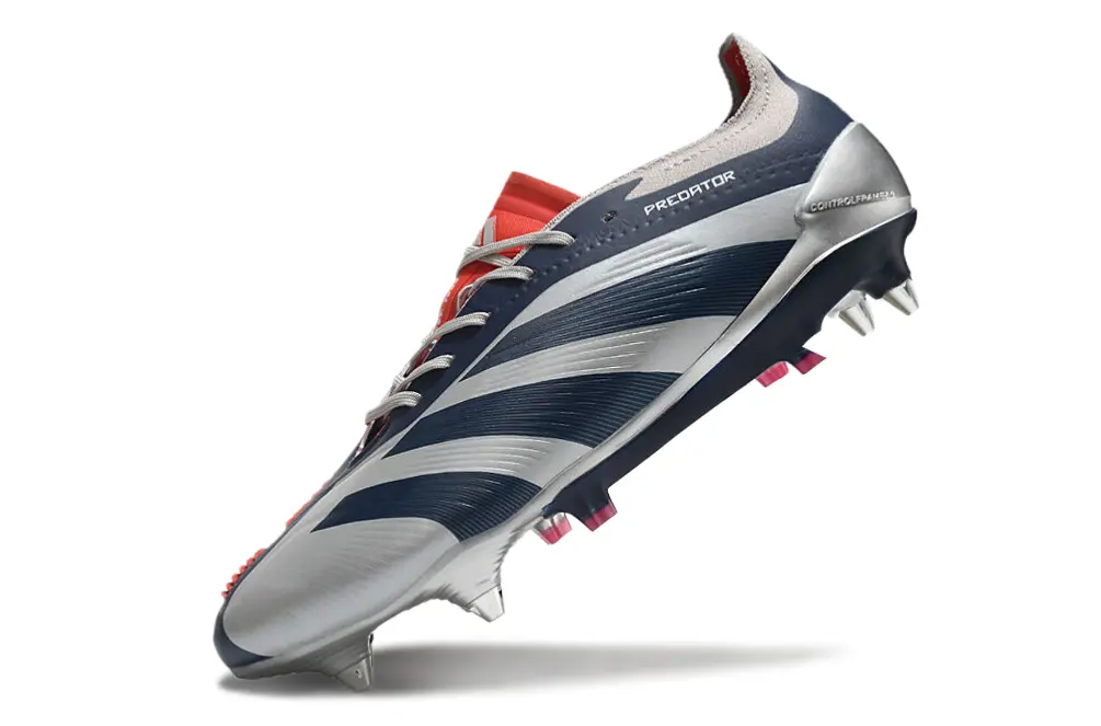 Adidas Predator 24 Elite SG - Navy/Metallic Silver/Crimson Red
