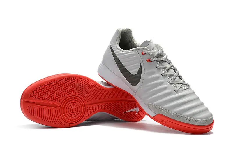 Nike Tiempo Ligera IV IC - Gray/Bright Red/Charcoal Green