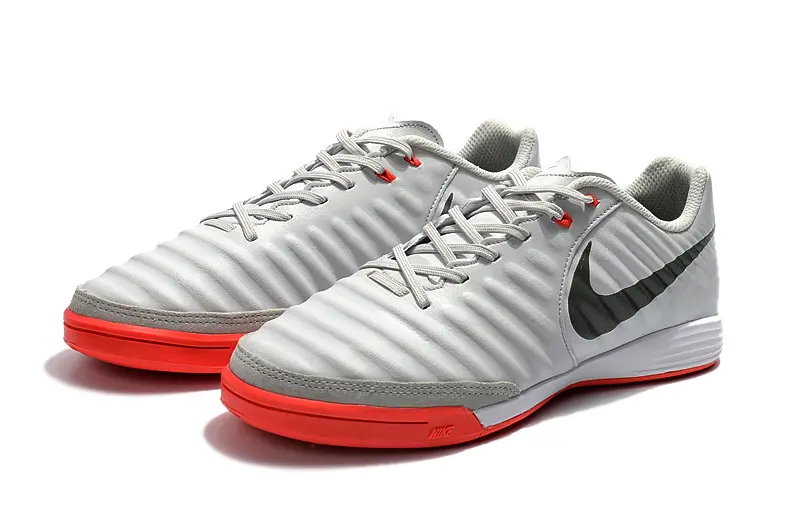 Nike Tiempo Ligera IV IC - Gray/Bright Red/Charcoal Green