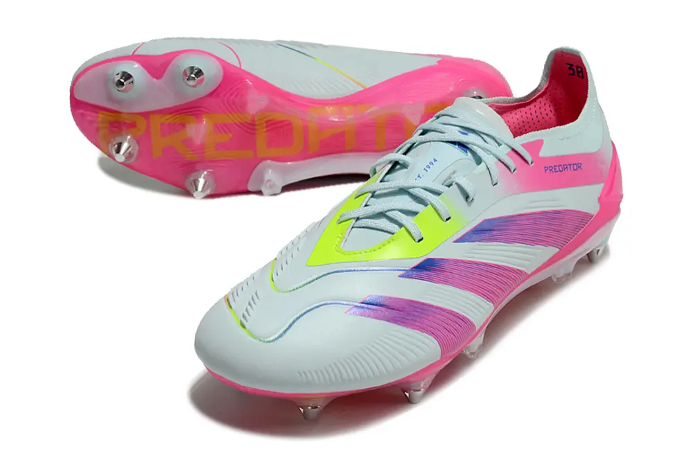 Adidas Predator 24 Elite SG - Gray/Neon Yellow/Hot Pink