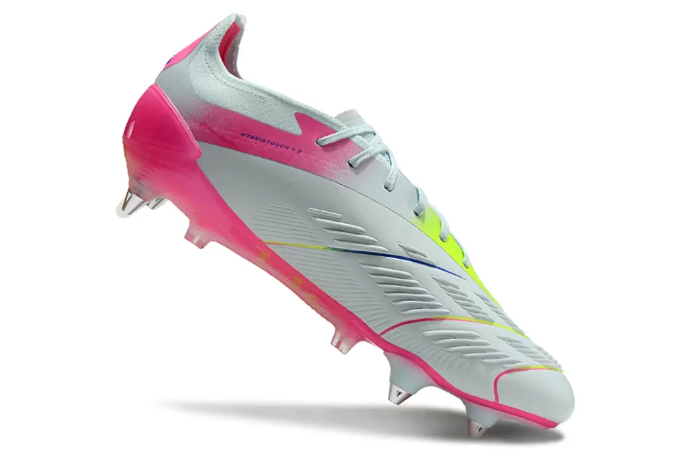Adidas Predator 24 Elite SG - Gray/Neon Yellow/Hot Pink