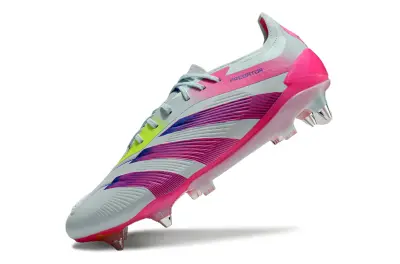 Adidas Predator 24 Elite SG - Gray/Neon Yellow/Hot Pink