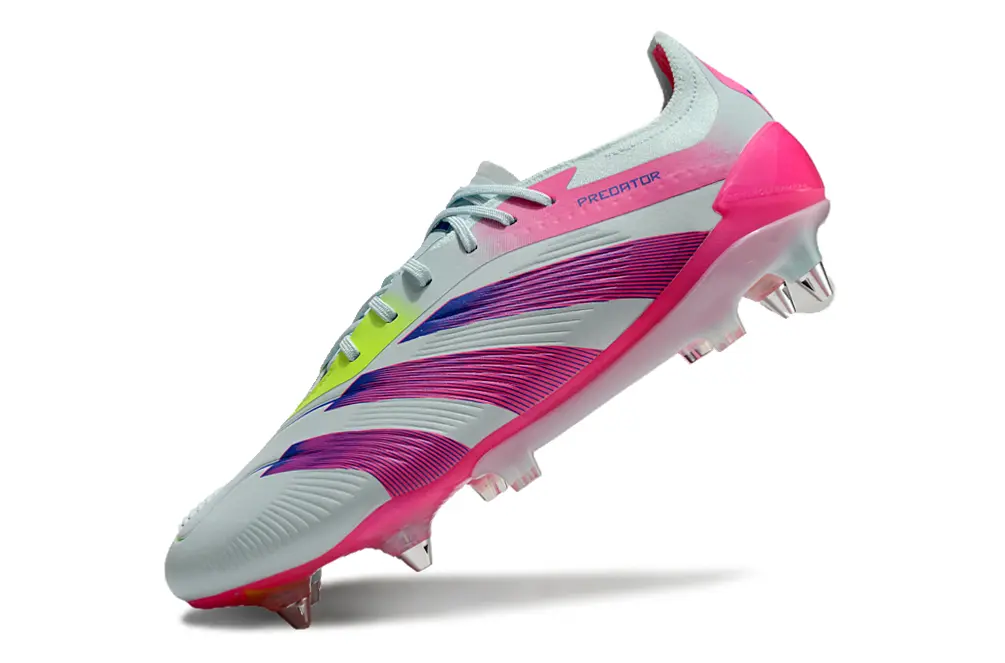 Adidas Predator 24 Elite SG - Gray/Neon Yellow/Hot Pink