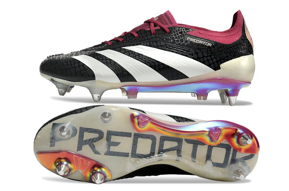 Adidas Predator 24 Elite SG - Black/Crimson Red/Iridescent White