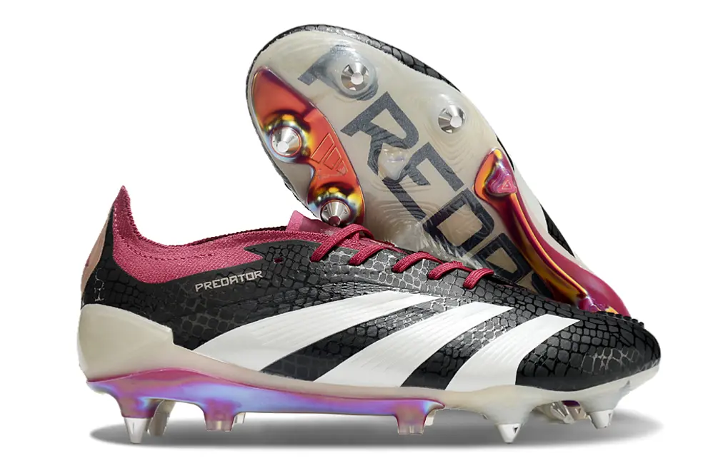 Adidas Predator 24 Elite SG - Black/Crimson Red/Iridescent White