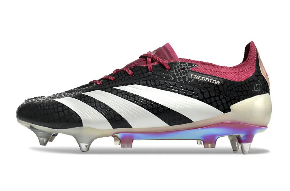 Adidas Predator 24 Elite SG - Black/Crimson Red/Iridescent White