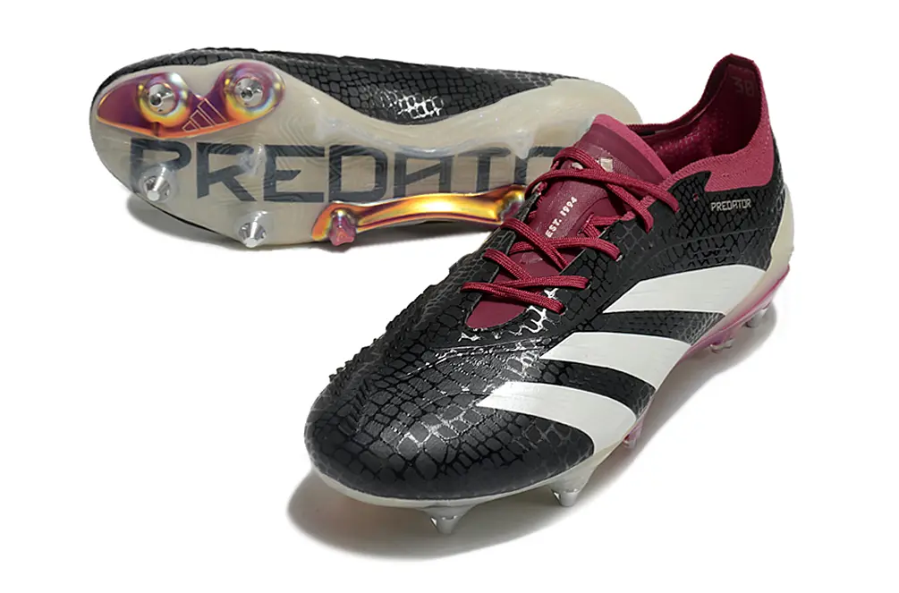 Adidas Predator 24 Elite SG - Black/Crimson Red/Iridescent White