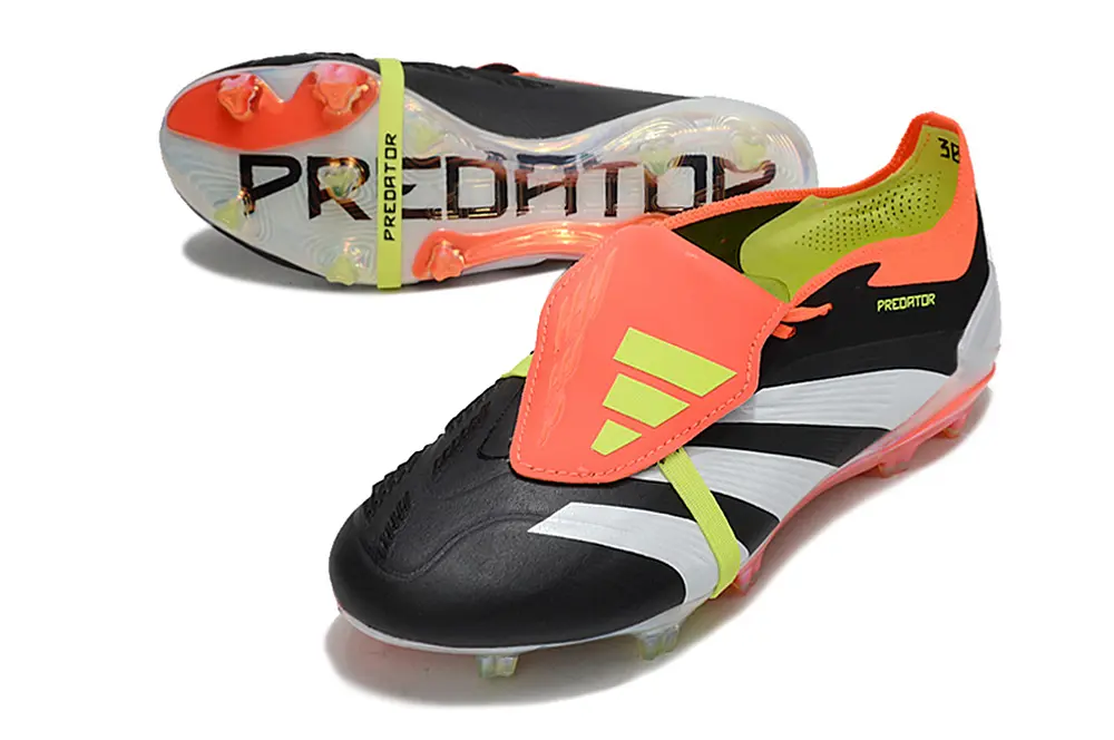 Adidas Predator Elite Foldover Tongue FG - Black/Flame Orange/Neon Yellow