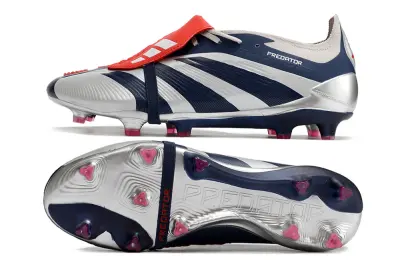 Adidas Predator Elite Foldover Tongue FG - Silver/Navy Blue/Red