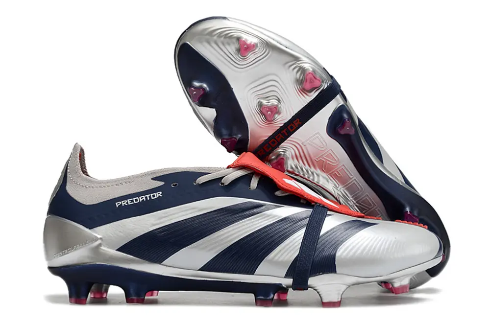 Adidas Predator Elite Foldover Tongue FG - Silver/Navy Blue/Red