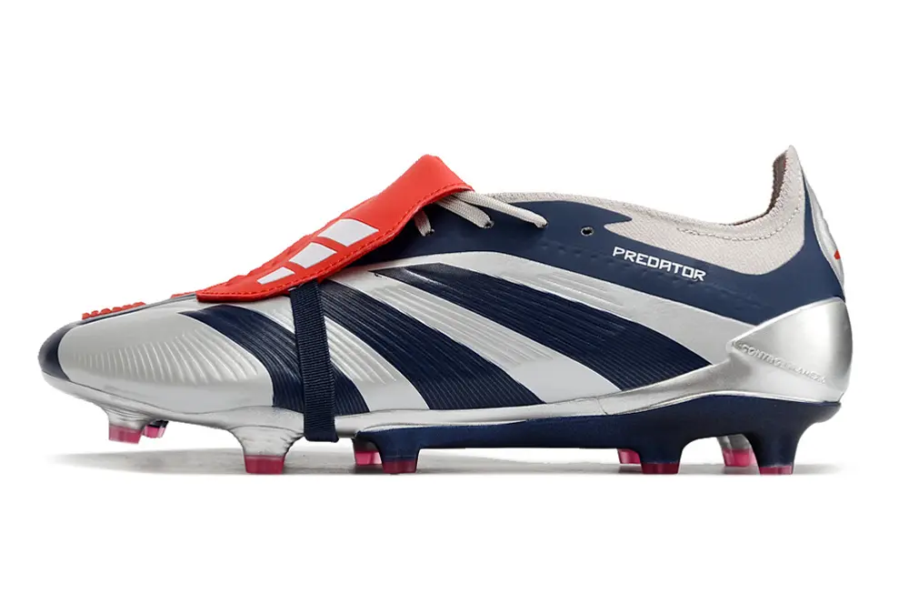 Adidas Predator Elite Foldover Tongue FG - Silver/Navy Blue/Red