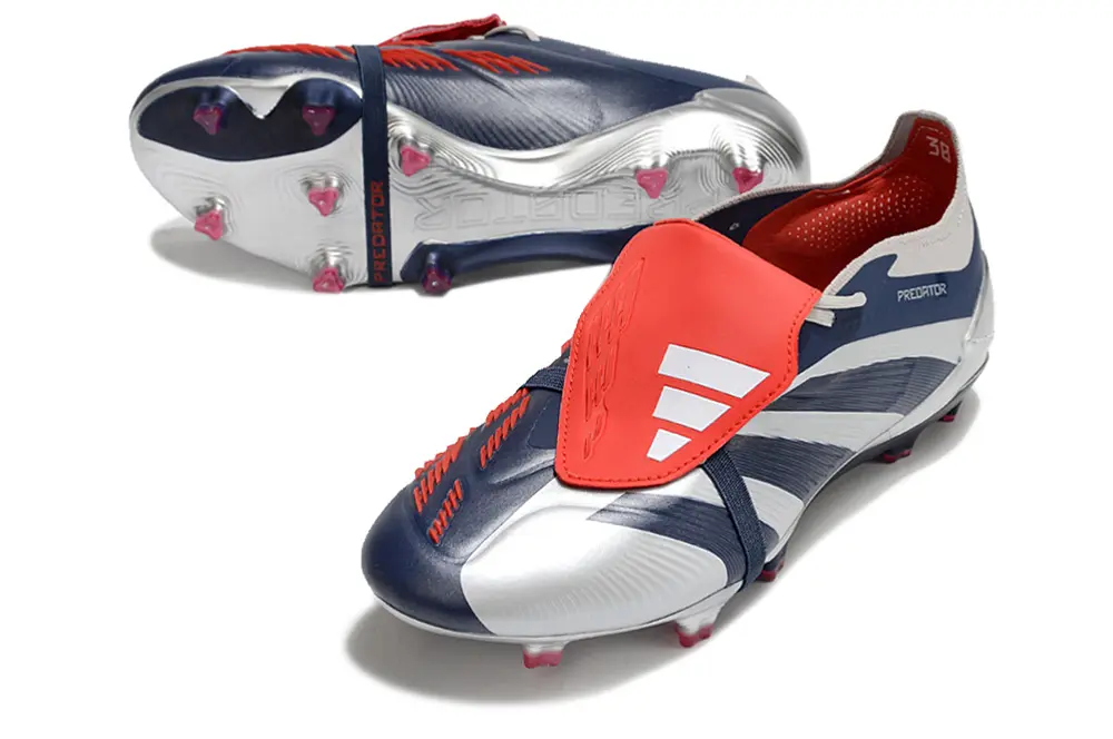 Adidas Predator Elite Foldover Tongue FG - Silver/Navy Blue/Red