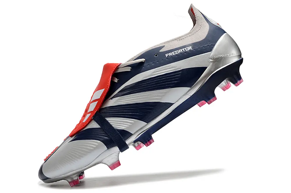 Adidas Predator Elite Foldover Tongue FG - Silver/Navy Blue/Red