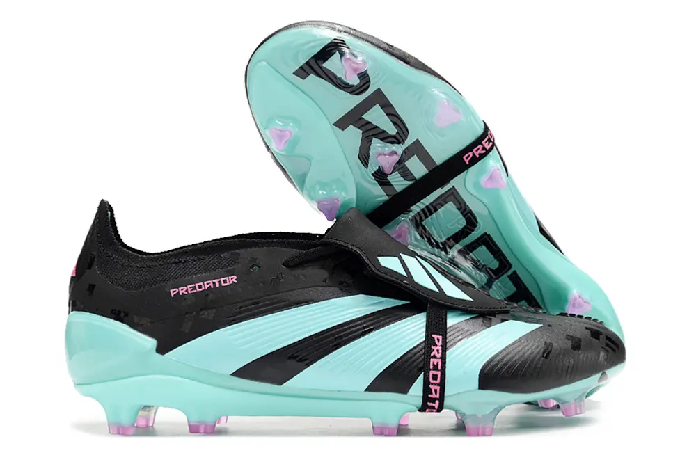 Adidas Predator Elite Foldover Tongue FG - Black/Aqua Blue/Neon Pink