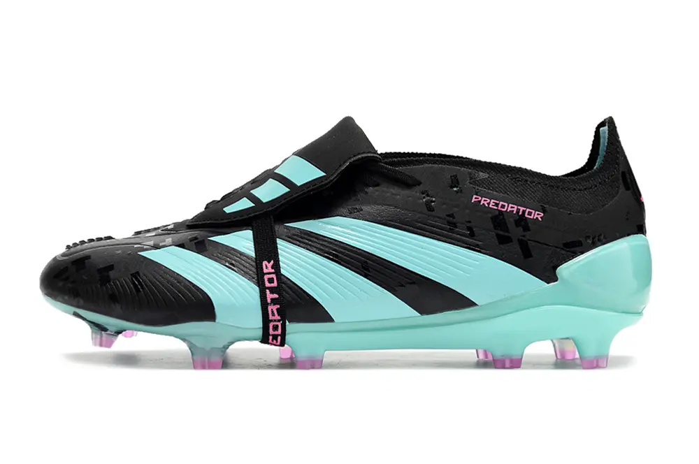 Adidas Predator Elite Foldover Tongue FG - Black/Aqua Blue/Neon Pink