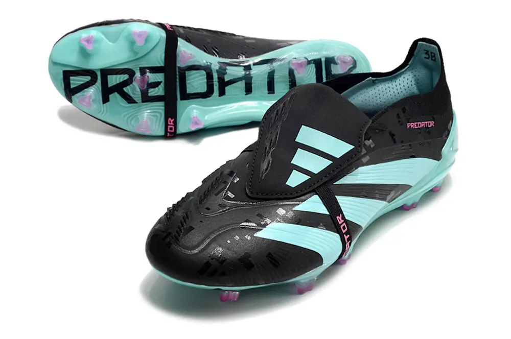 Adidas Predator Elite Foldover Tongue FG - Black/Aqua Blue/Neon Pink